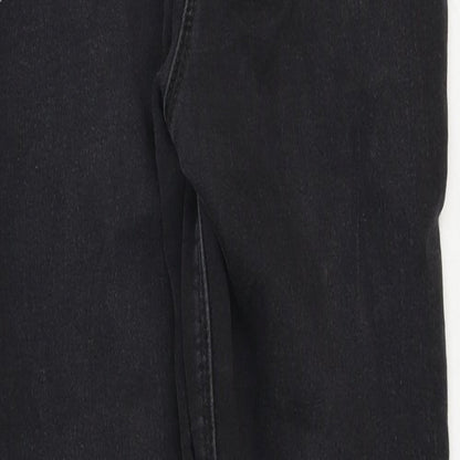 Marks and Spencer Girls Black Cotton Skinny Jeans Size 13-14 Years Regular