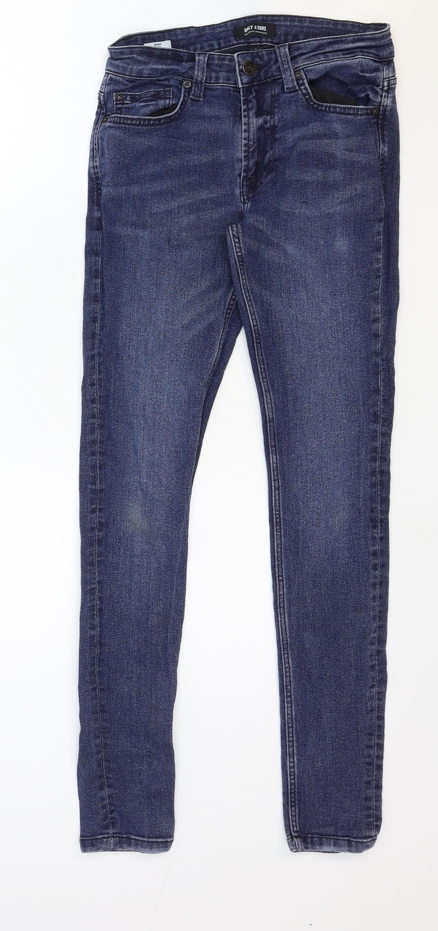Womens UK Size 28 in ONLY & SONS Regular Fit Skinny Blue Jeans