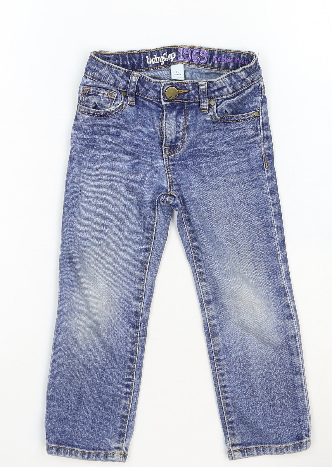 Gap Girls Blue Cotton Straight Jeans Size 3XL Regular Button