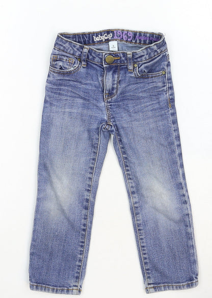 Gap Girls Blue Cotton Straight Jeans Size 3XL Regular Button