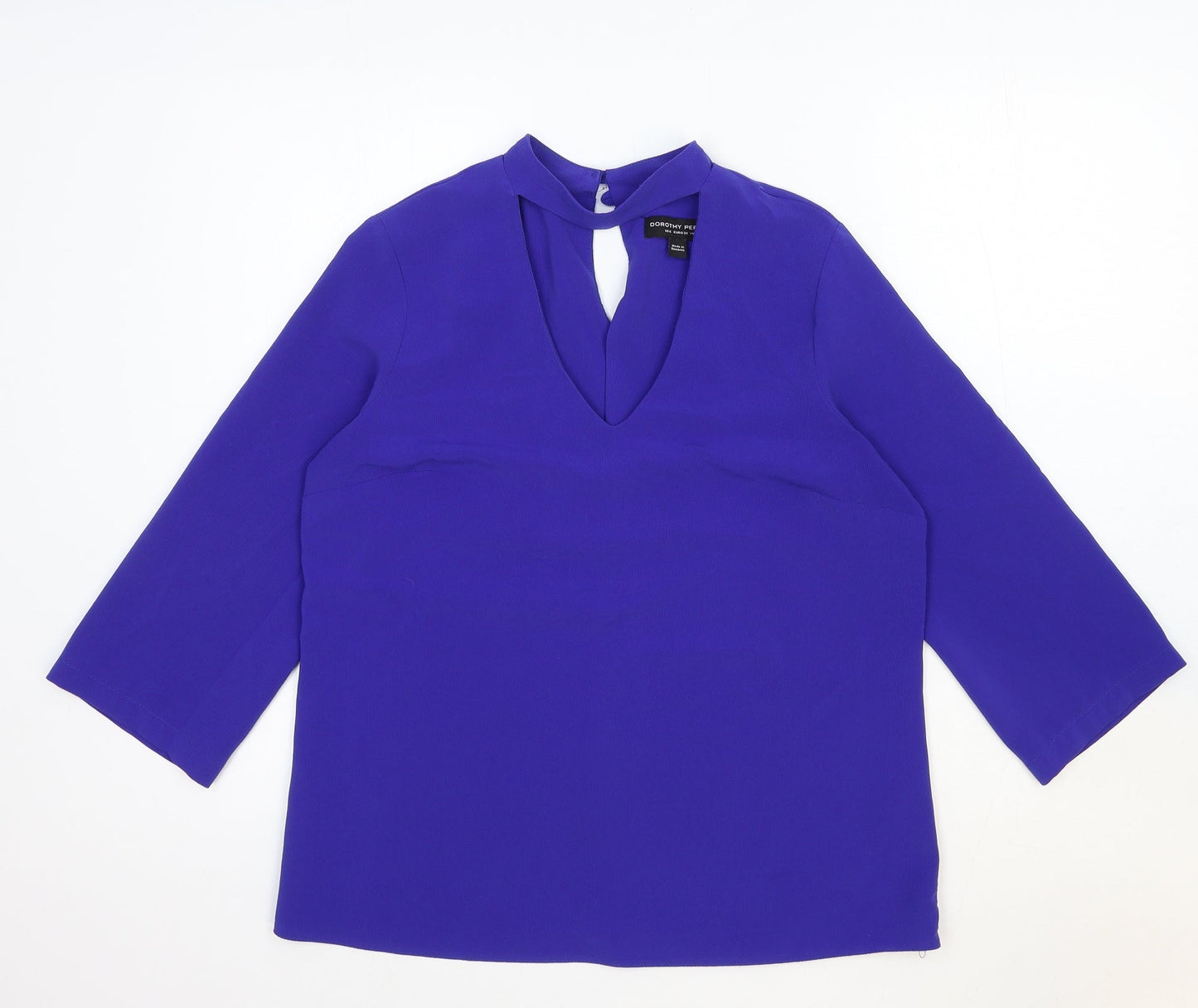 Womens UK Size 10 Dorothy Perkins Blue Basic Blouse