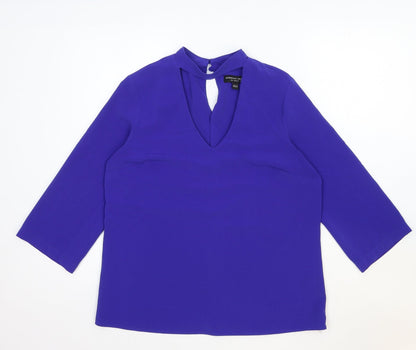 Womens UK Size 10 Dorothy Perkins Blue Basic Blouse