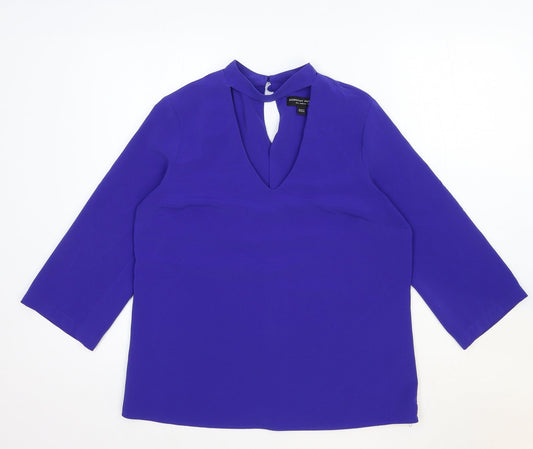 Womens UK Size 10 Dorothy Perkins Blue Basic Blouse