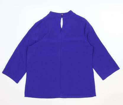 Womens UK Size 10 Dorothy Perkins Blue Basic Blouse