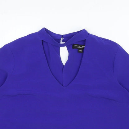 Womens UK Size 10 Dorothy Perkins Blue Basic Blouse