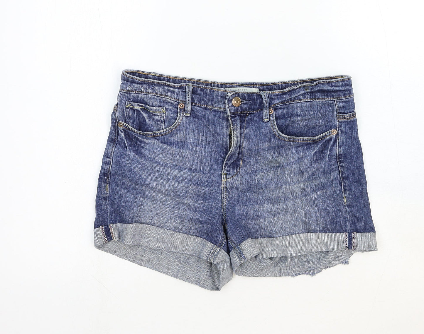 L.O.G.G Womens Blue Cotton Boyfriend Shorts Size 4 Regular Zip