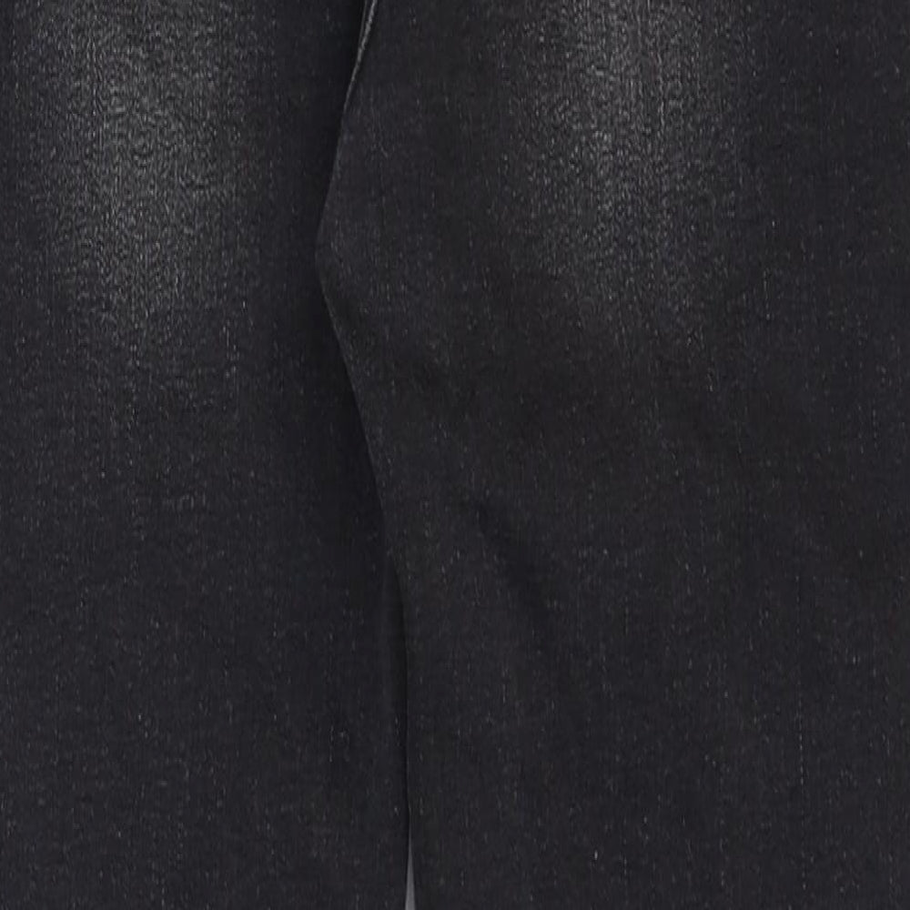 The Mini Ivy Girls Black Cotton Skinny Jeans Size 11-12 Years Regular Zip - Distressed