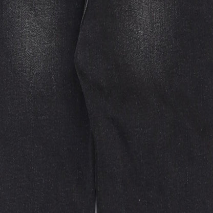 The Mini Ivy Girls Black Cotton Skinny Jeans Size 11-12 Years Regular Zip - Distressed