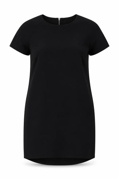 Papaya Womens Black Polyester Pencil Dress Size 12 Crew Neck Zip