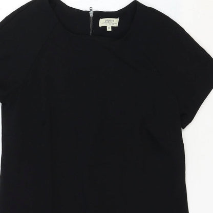 Papaya Womens Black Polyester Pencil Dress Size 12 Crew Neck Zip