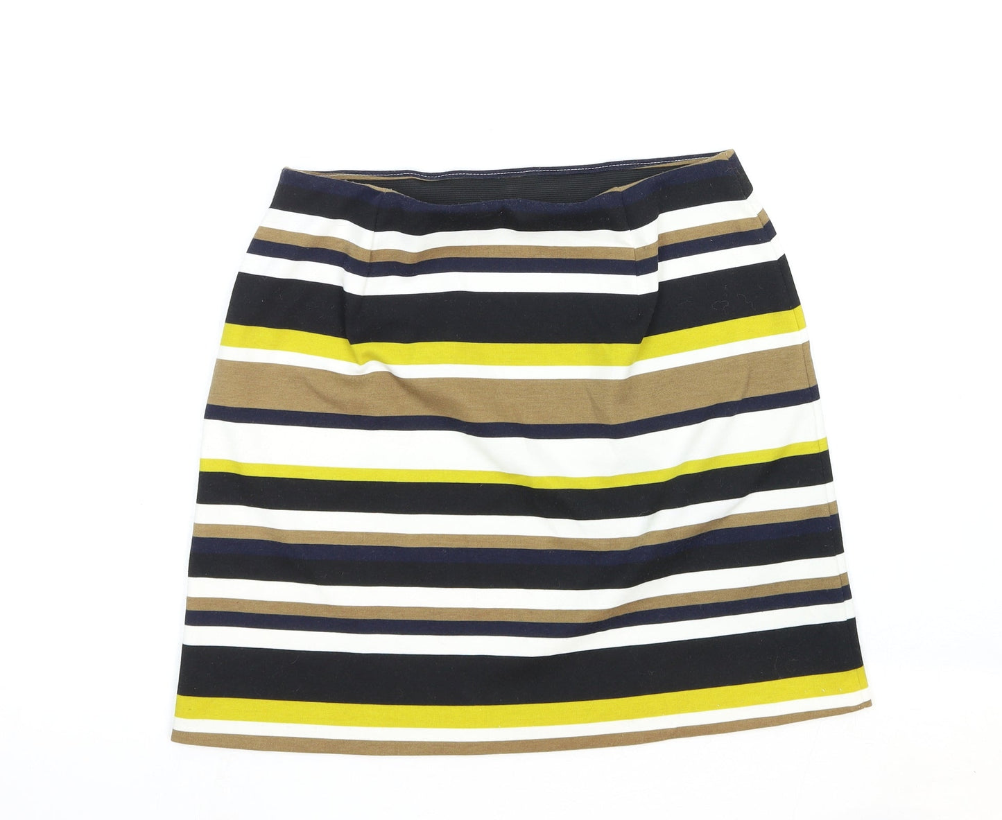 Marks and Spencer Womens Multicoloured Striped Cotton Straight & Pencil Skirt Size 10