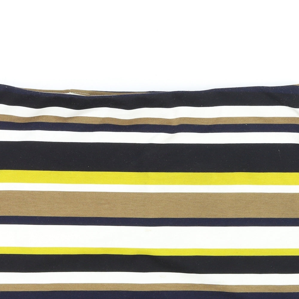 Marks and Spencer Womens Multicoloured Striped Cotton Straight & Pencil Skirt Size 10