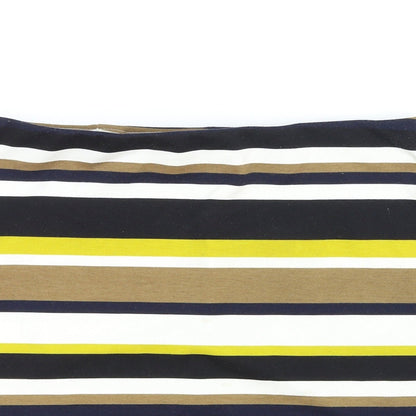 Marks and Spencer Womens Multicoloured Striped Cotton Straight & Pencil Skirt Size 10