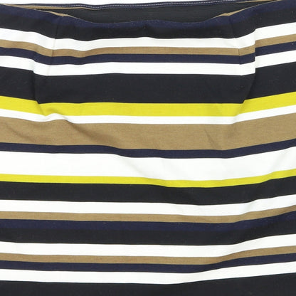 Marks and Spencer Womens Multicoloured Striped Cotton Straight & Pencil Skirt Size 10