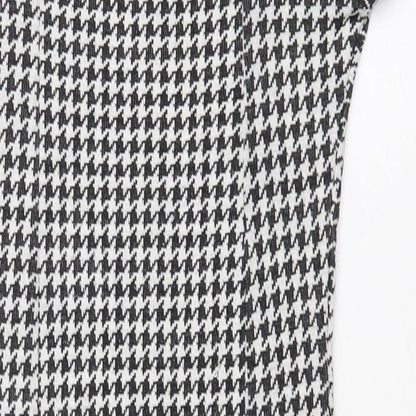 AMARANTO Womens White Geometric Acrylic Pencil Dress Size 10 Square Neck Pullover