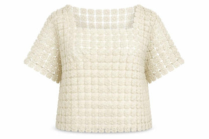 Womens UK Size S Lily White Gold Basic Blouse