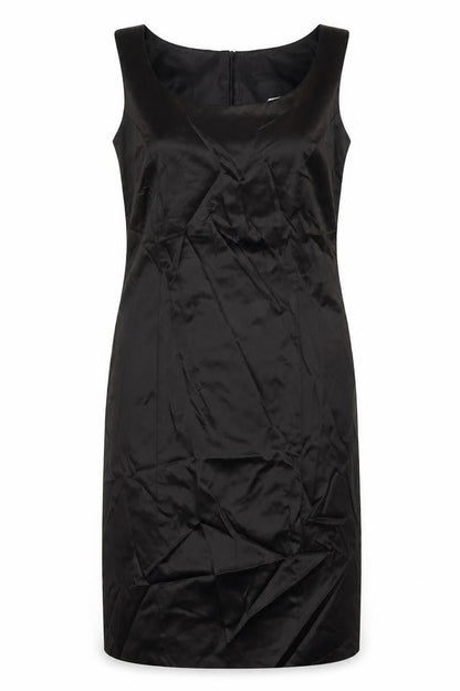 Wallis Womens Black Polyester Shift Size 12 Boat Neck Zip