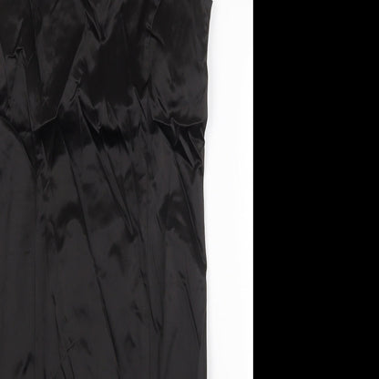 Wallis Womens Black Polyester Shift Size 12 Boat Neck Zip