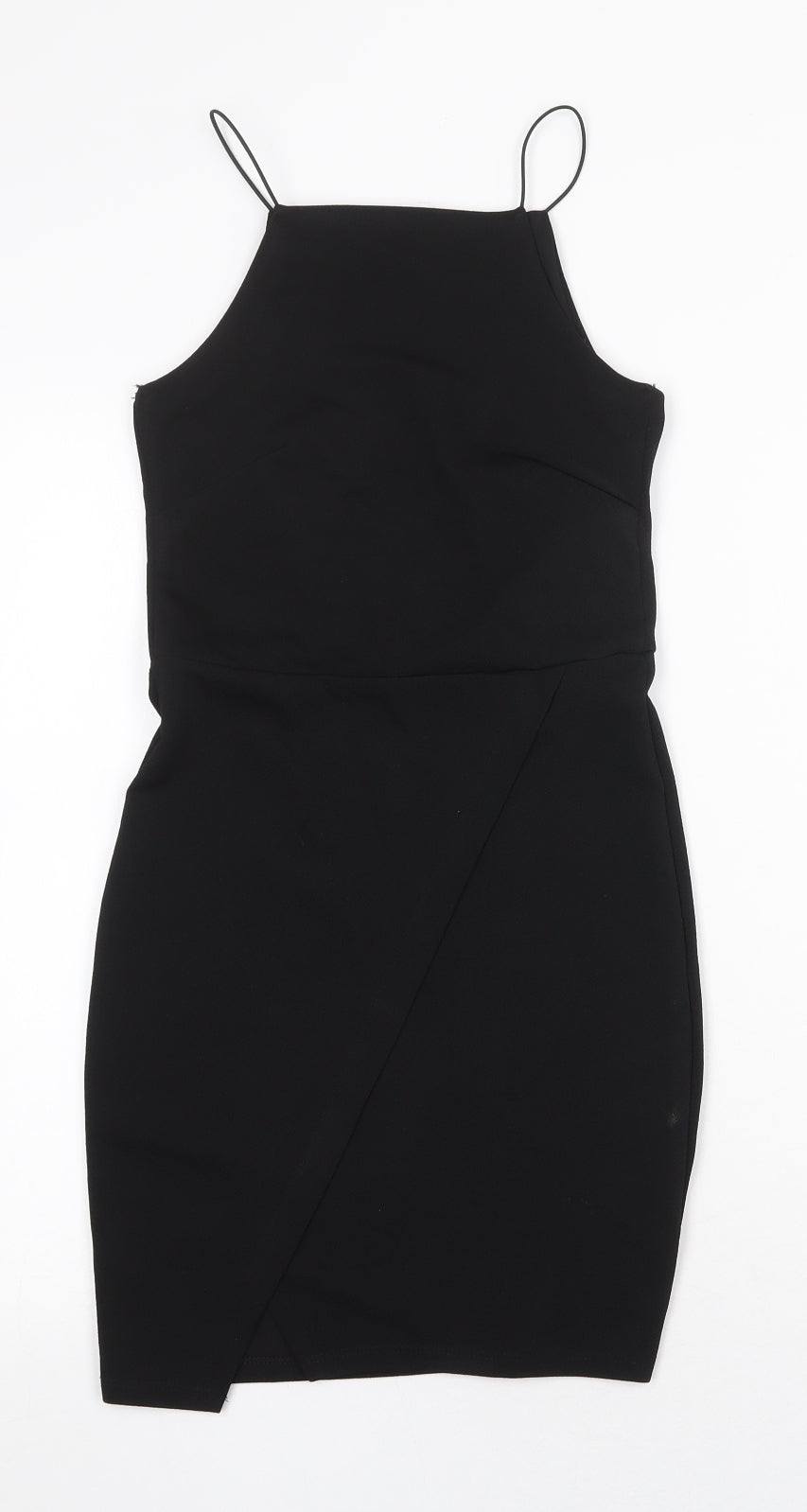 Miss Selfridge Womens Black Polyester Mini Size 8 Square Neck Pullover