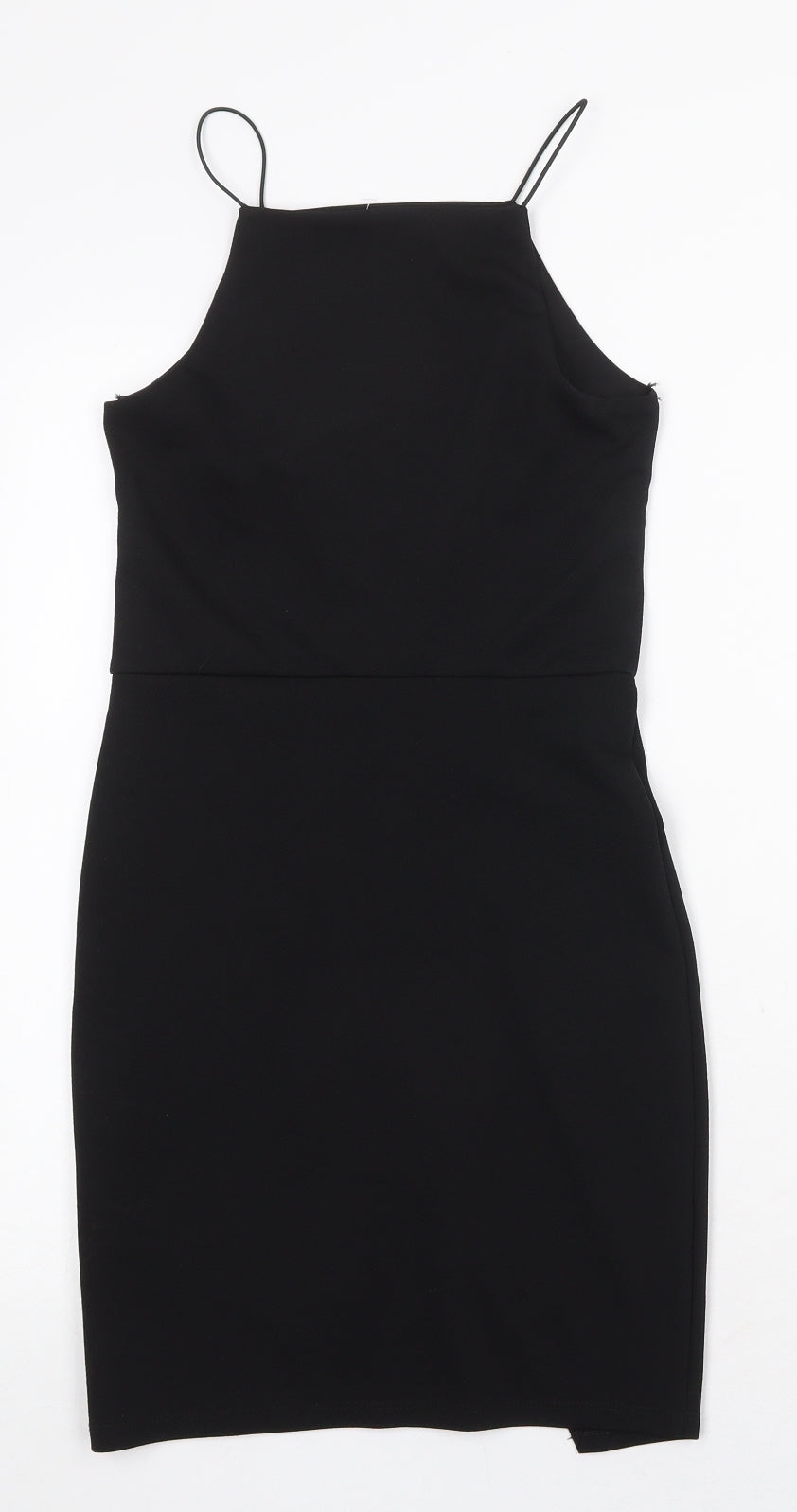 Miss Selfridge Womens Black Polyester Mini Size 8 Square Neck Pullover