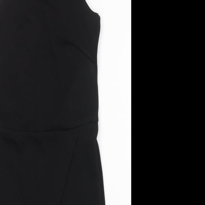 Miss Selfridge Womens Black Polyester Mini Size 8 Square Neck Pullover