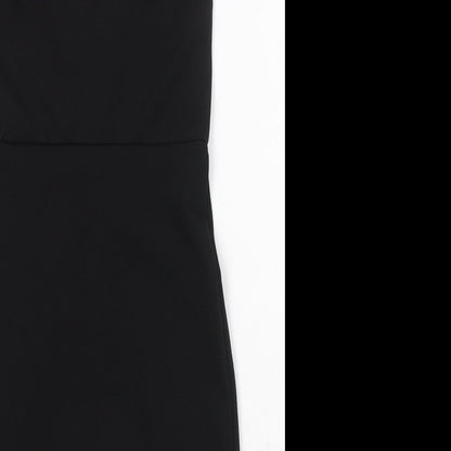 Miss Selfridge Womens Black Polyester Mini Size 8 Square Neck Pullover