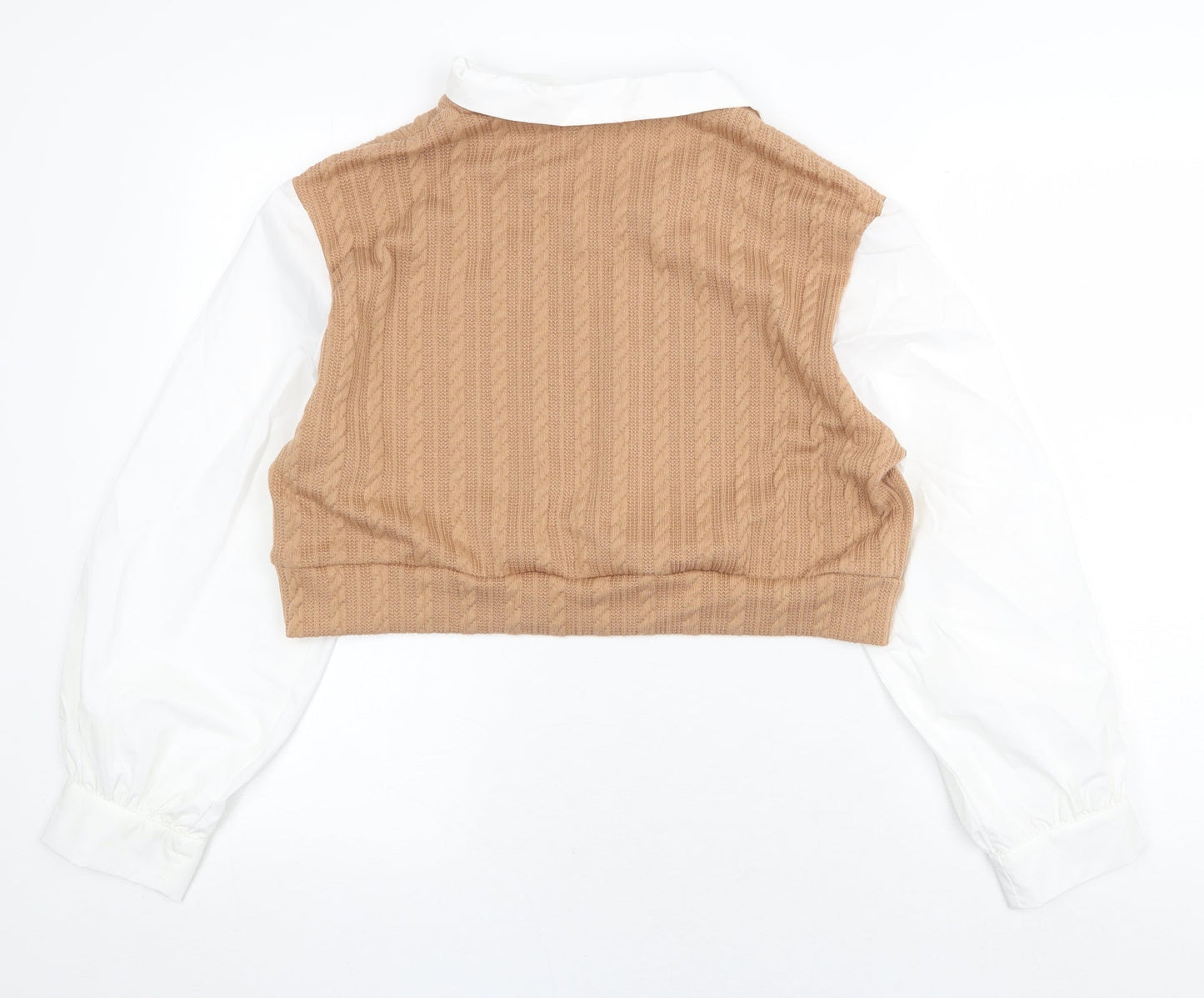 SheIn Womens Brown Polyester Basic Blouse Size XL Collared - Shirt Insert