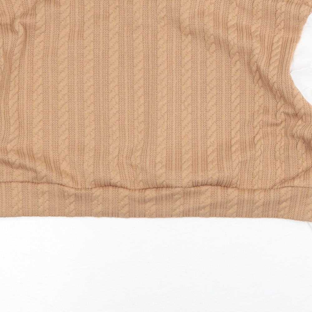 SheIn Womens Brown Polyester Basic Blouse Size XL Collared - Shirt Insert