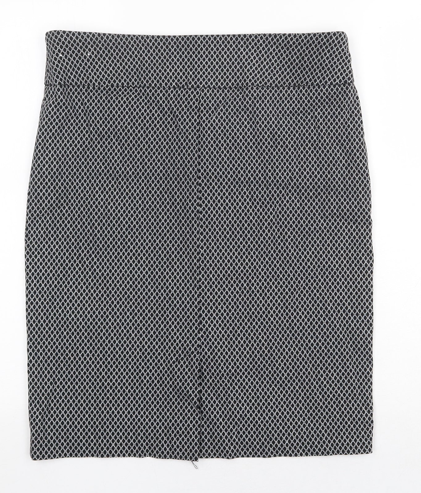 Lila Rose Womens Black Geometric Viscose Straight & Pencil Skirt Size 14 Zip