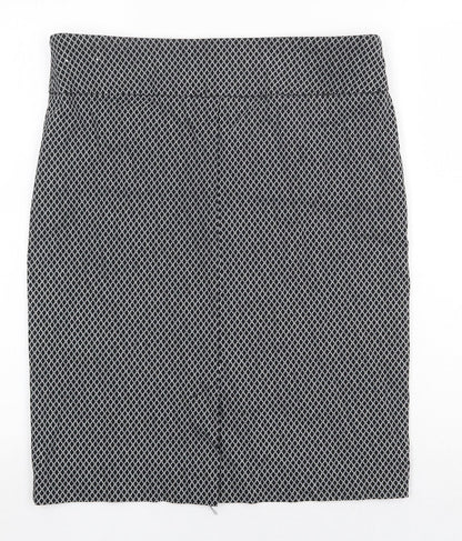 Lila Rose Womens Black Geometric Viscose Straight & Pencil Skirt Size 14 Zip