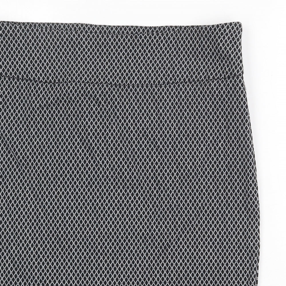 Lila Rose Womens Black Geometric Viscose Straight & Pencil Skirt Size 14 Zip