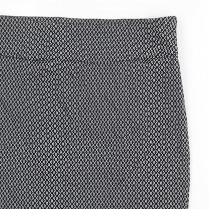 Lila Rose Womens Black Geometric Viscose Straight & Pencil Skirt Size 14 Zip
