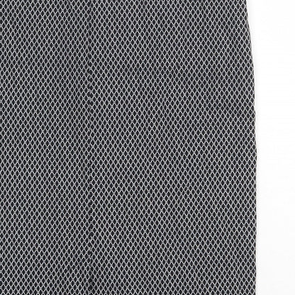 Lila Rose Womens Black Geometric Viscose Straight & Pencil Skirt Size 14 Zip