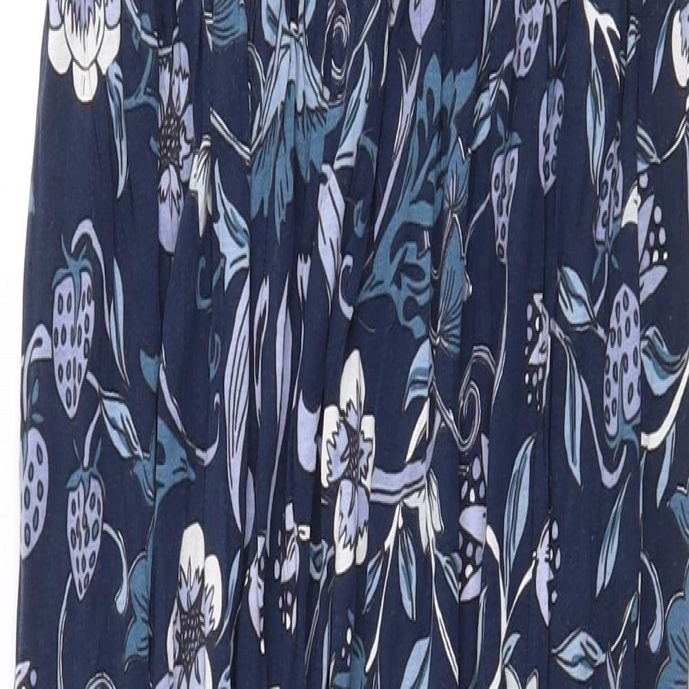 NEXT Womens Blue Floral Cotton Maxi Size 6 Square Neck Pullover