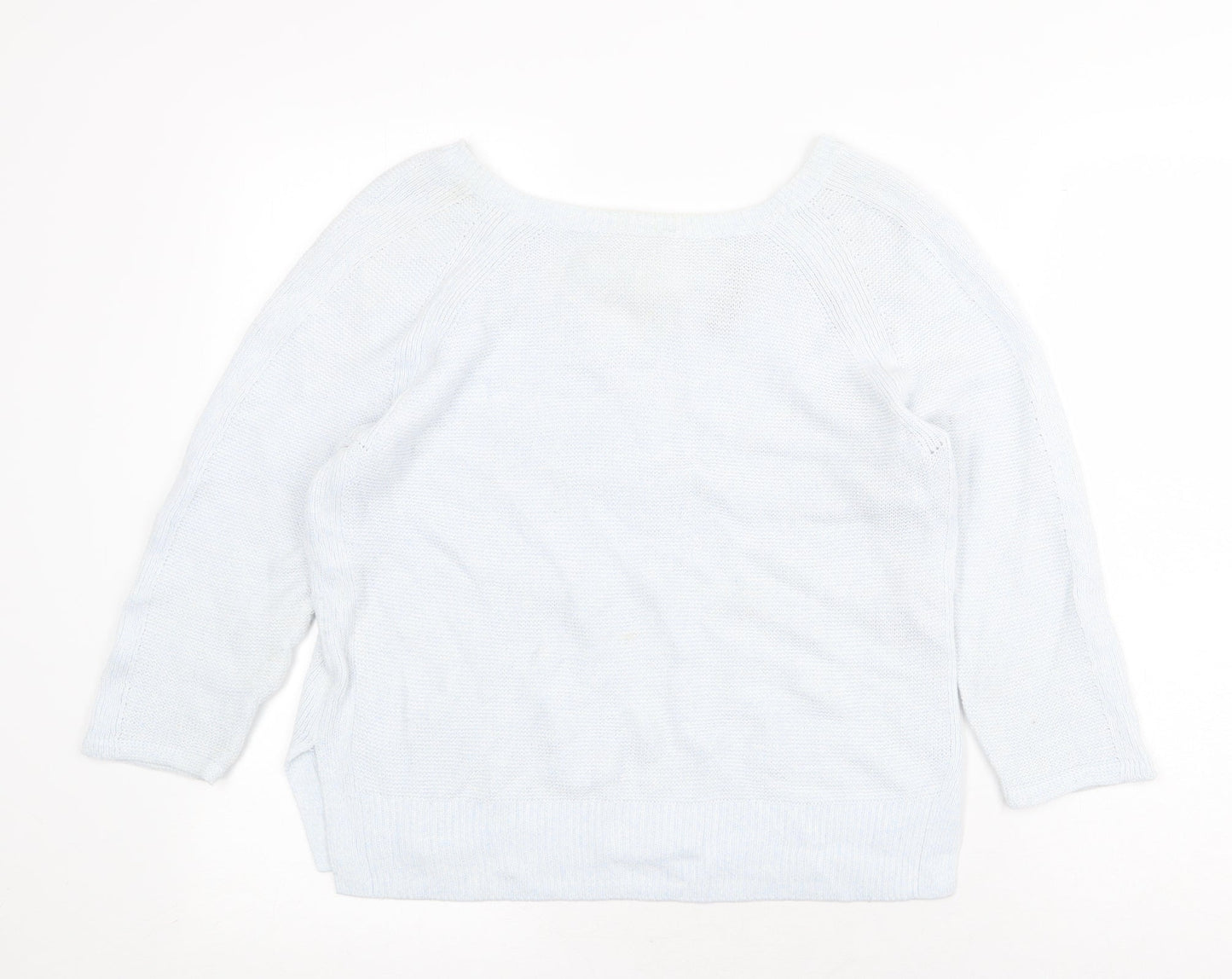 Womens UK Size 10 Mini Velvet Blue Pullover Jumper