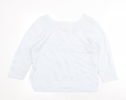 Womens UK Size 10 Mini Velvet Blue Pullover Jumper