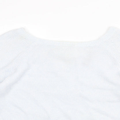 Womens UK Size 10 Mini Velvet Blue Pullover Jumper