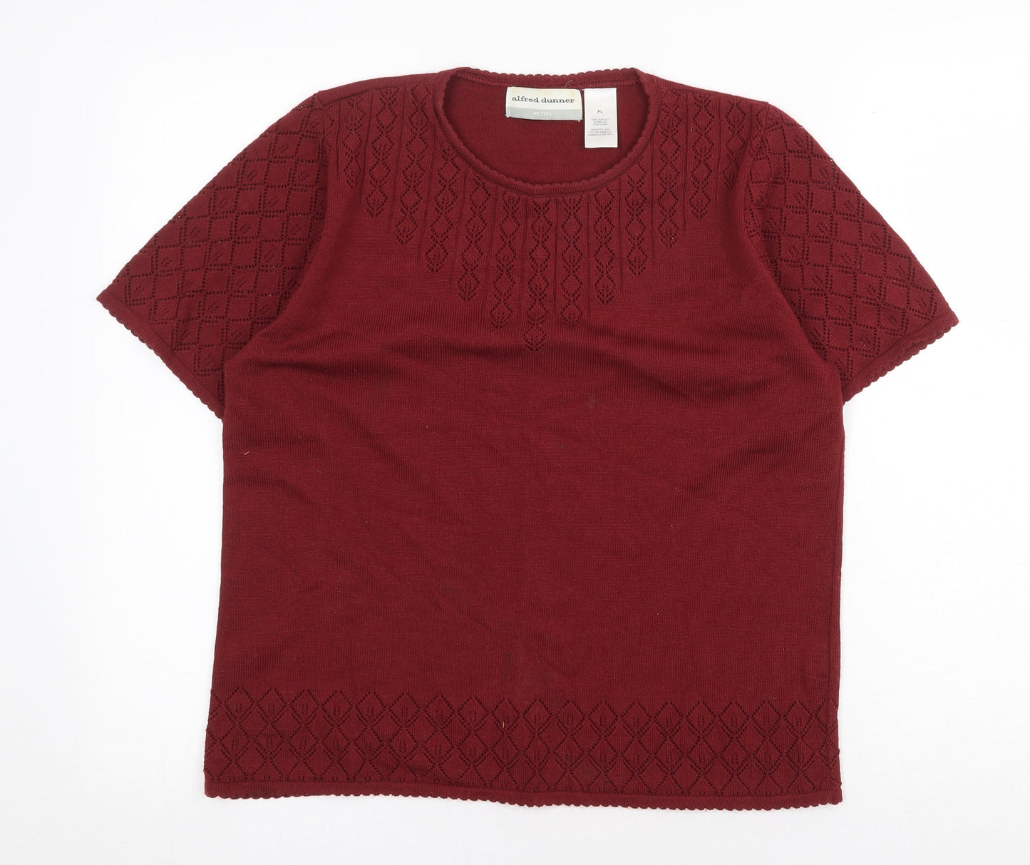 Womens UK Size L Alfred Dunner Red Basic T-Shirt