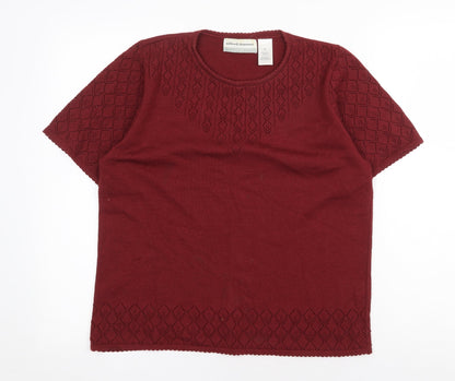 Womens UK Size L Alfred Dunner Red Basic T-Shirt