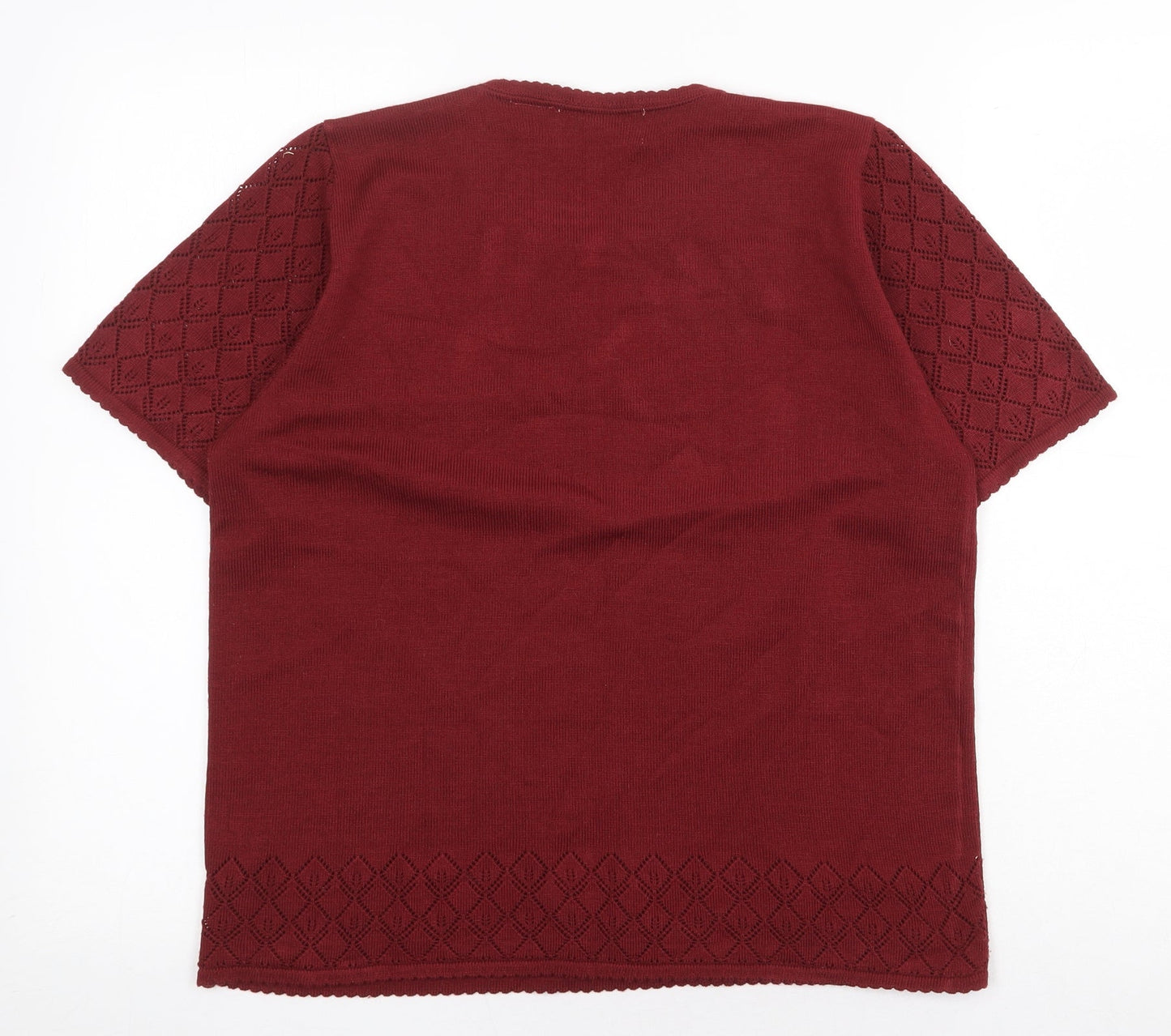 Womens UK Size L Alfred Dunner Red Basic T-Shirt