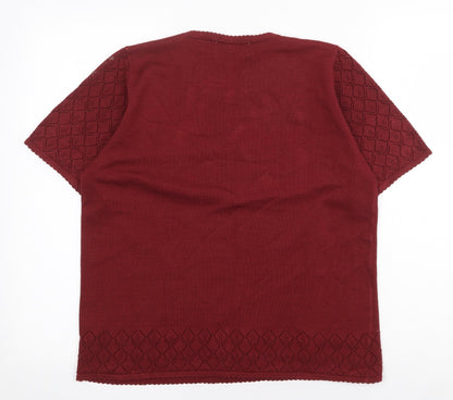 Womens UK Size L Alfred Dunner Red Basic T-Shirt