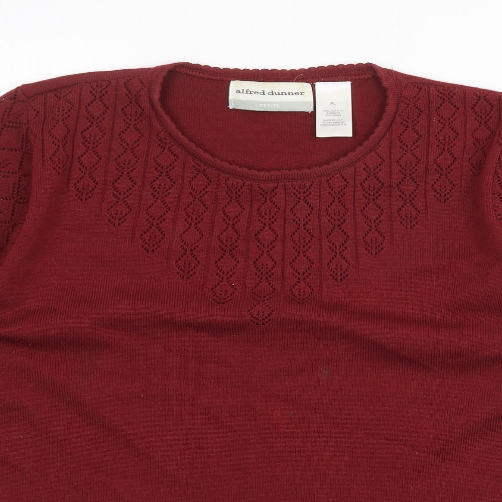 Womens UK Size L Alfred Dunner Red Basic T-Shirt