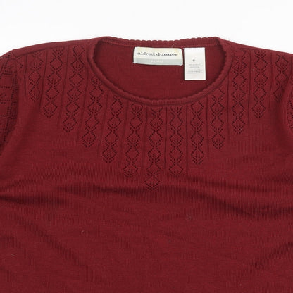Womens UK Size L Alfred Dunner Red Basic T-Shirt