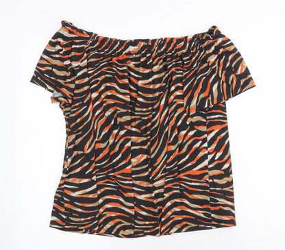 Womens UK Size 14 Peacocks Multicoloured Basic Blouse