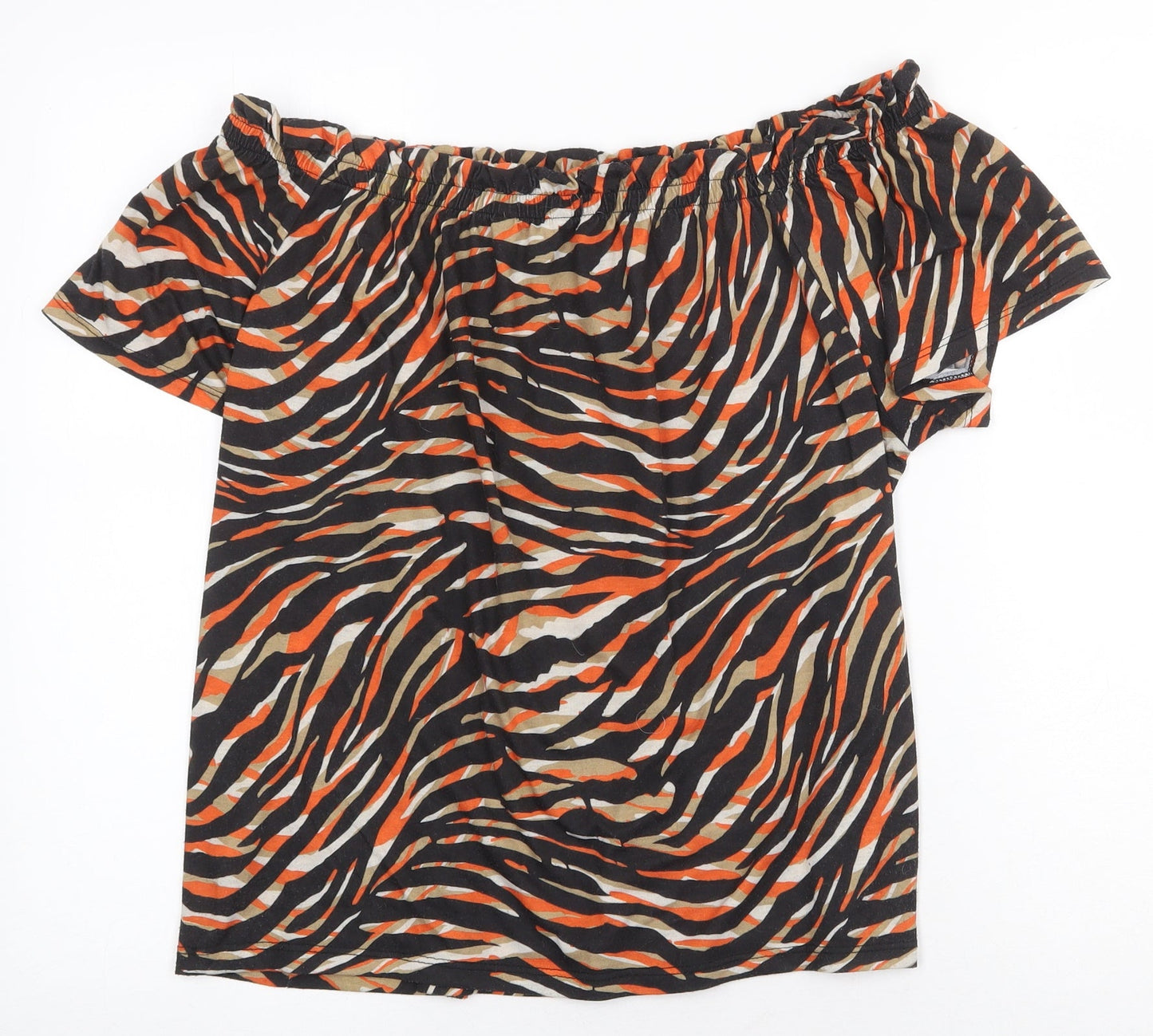 Womens UK Size 14 Peacocks Multicoloured Basic Blouse