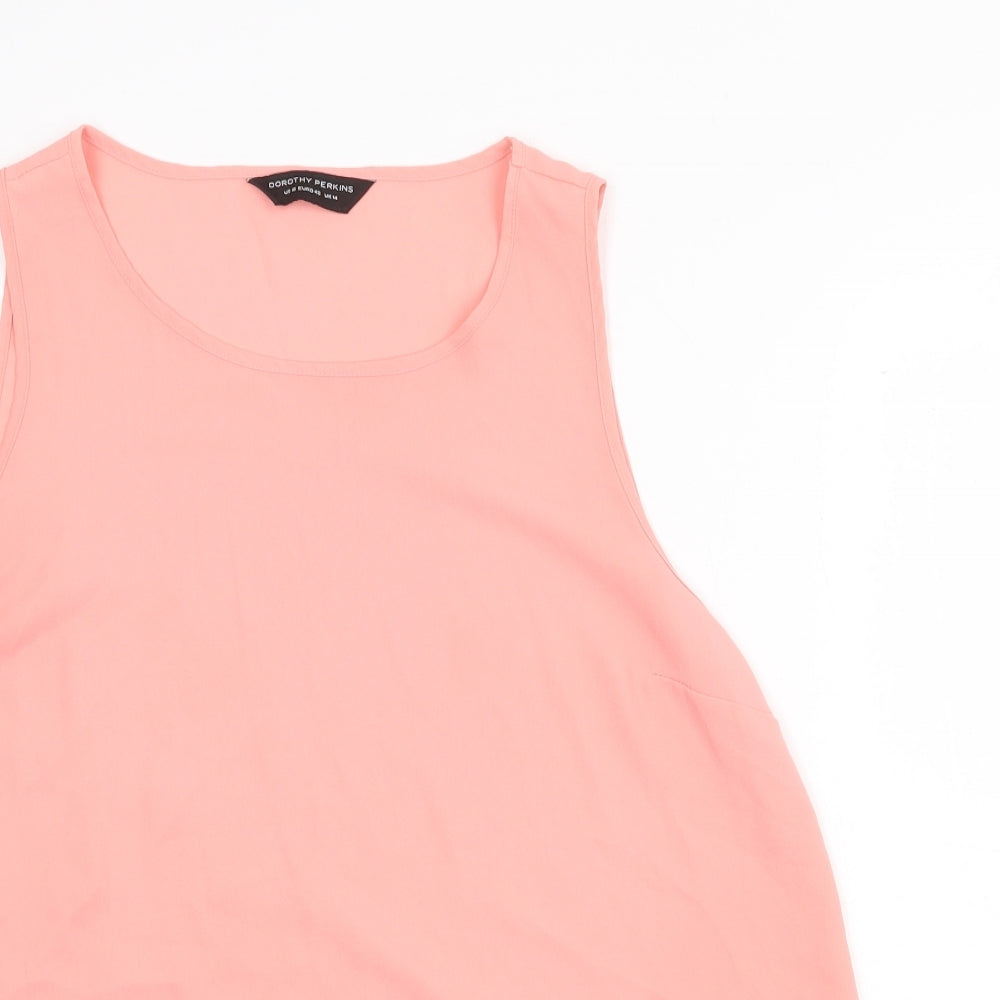 Womens UK Size 14 Dorothy Perkins Pink Basic Tank
