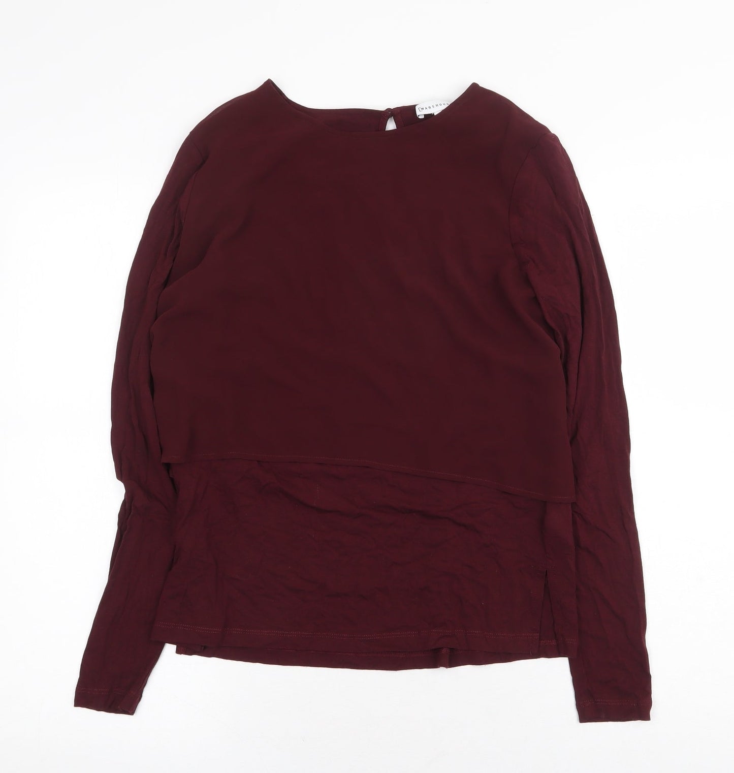 Womens UK Size 8 Warehouse Red Basic Blouse