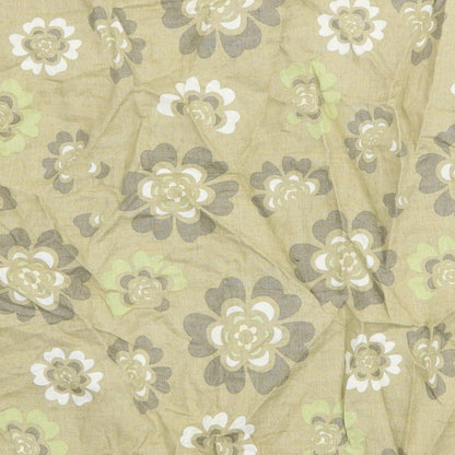 H&M Womens Green Floral Linen Straight & Pencil Skirt Size 10 Zip