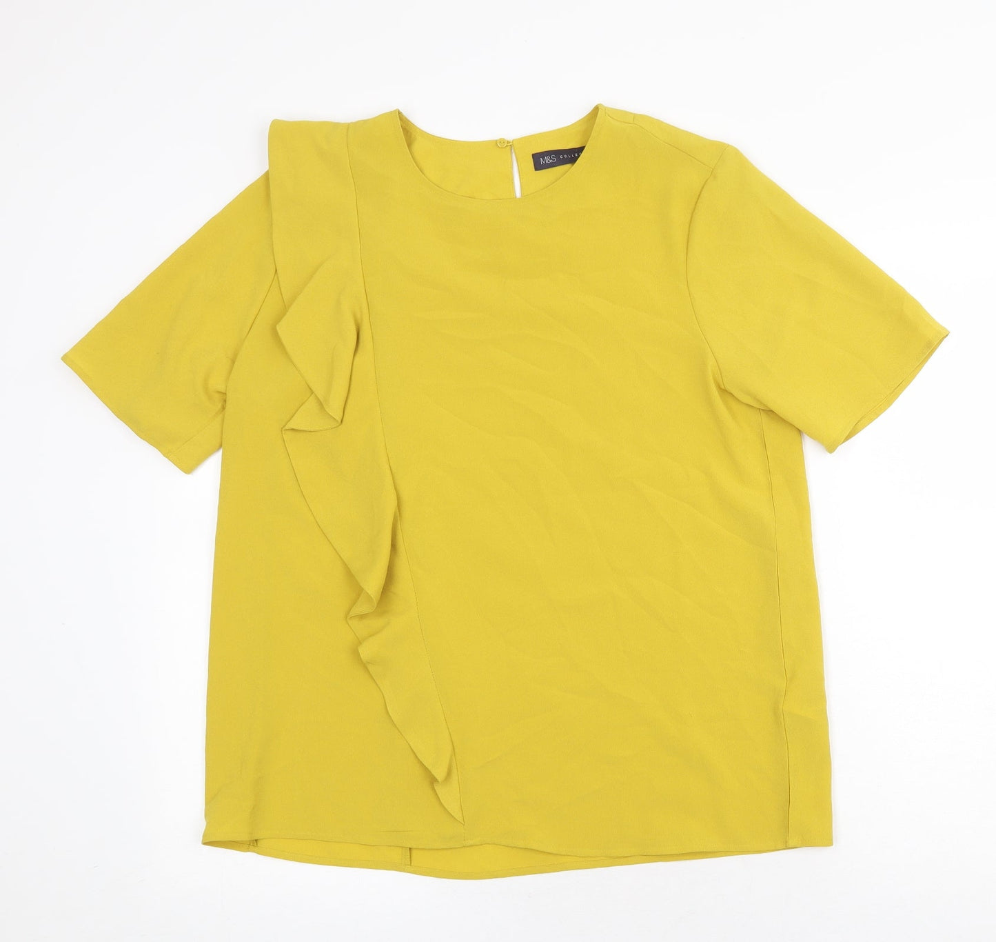 Womens UK Size 12 Marks and Spencer Yellow Basic T-Shirt