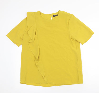 Womens UK Size 12 Marks and Spencer Yellow Basic T-Shirt